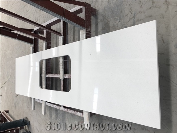 White/Grey Artificial Stone Kitchen Countertop