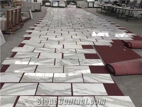 Cheap Calacatta Oro Marble Tile,Italy Calcutta White Floor