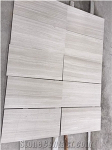 Honed Wooden Grain Marble Tile,White Wood Vein Marble Tile