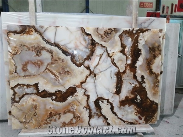 Mystic White Onyx for Wall Background Panel