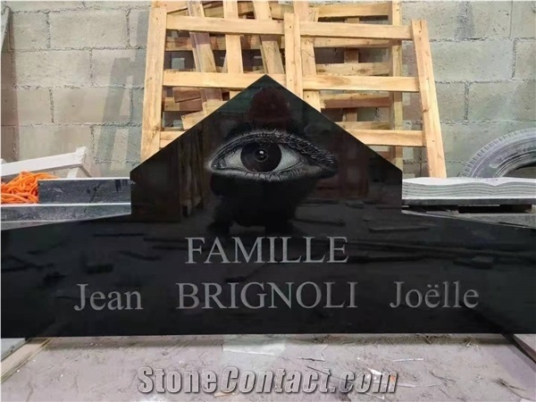 India Black Granite Polished Headstones & Monument
