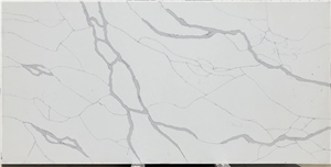 Artificial Quartz Slabs with Veins Calacatta Marble Looks