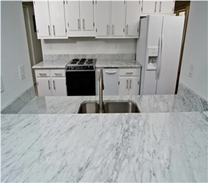 Carrara White Marble Vanity Top for Kitchen