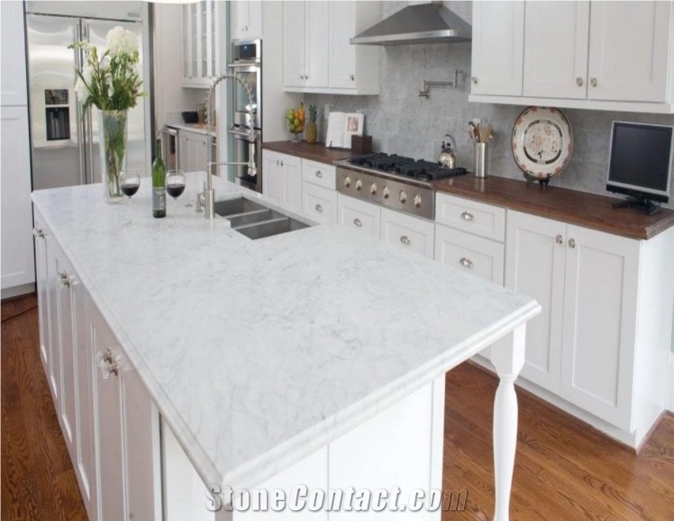 Carrara White Marble Vanity Top for Kitchen