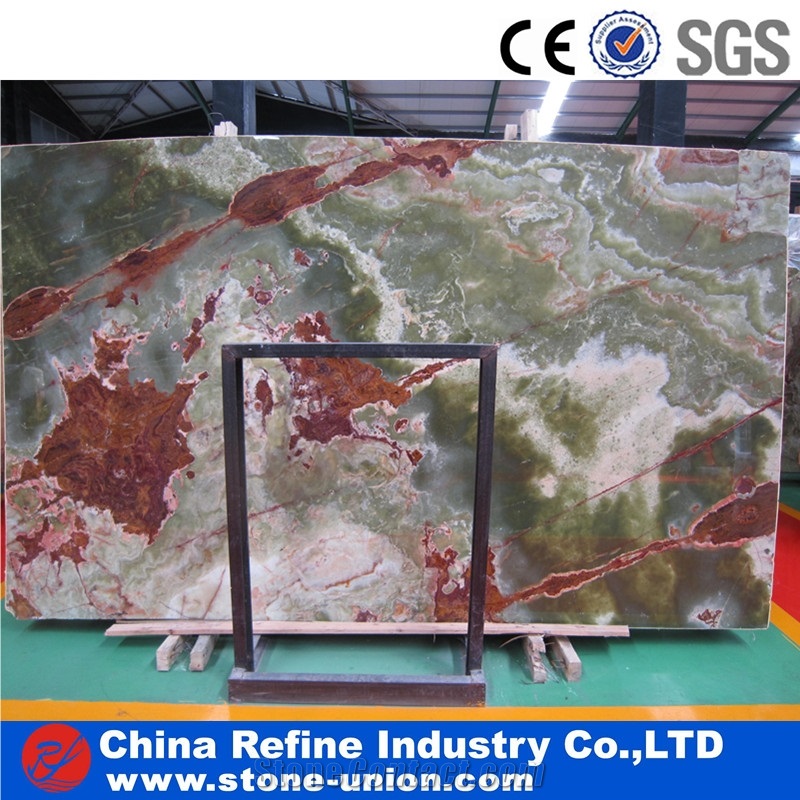 Antique Green Onyx Slabs And Tiles Flooring