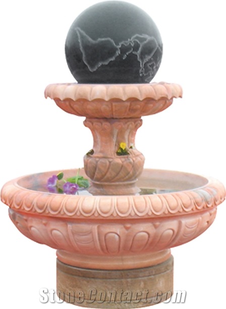 Beige Marble Floating Ball Fountains