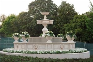 Beige Marble Sculptured Fountains,Water Fountain