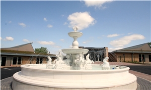 Beige Marble Sculptured Fountains,Water Fountain