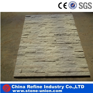 Beige Quartzite Strip Wall Tiles, Cultured Stone