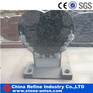 Blue Pearl Granite Heart Shaped Monument,Tombstone