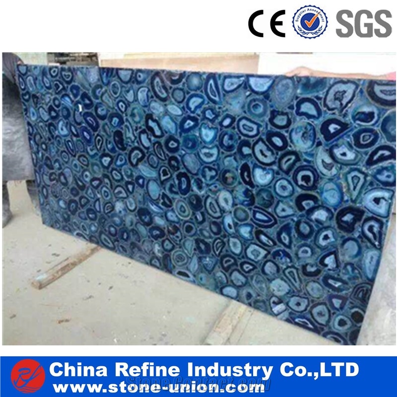 Blue Semiprecious Stone Interior Decorated Tiles