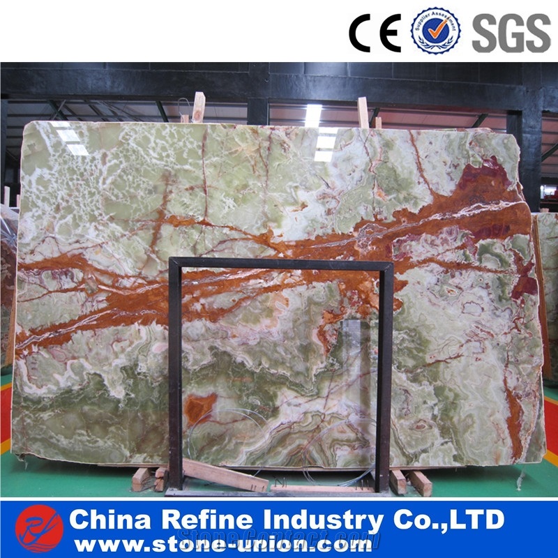 Cheap Antique Green Polished Onyx Slabs & Tiles