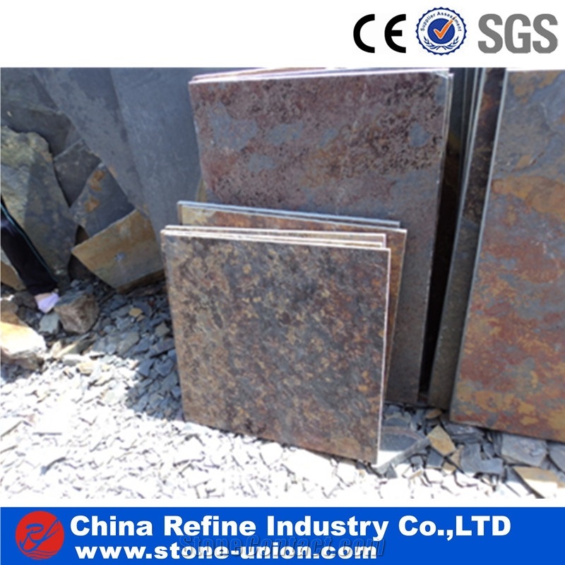 Cheap Chinese Rusty Copper Slate Tiles