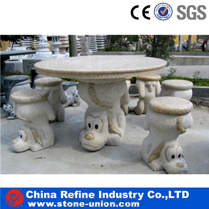 China G682 Granite Outdoor Stone Tables & Benches