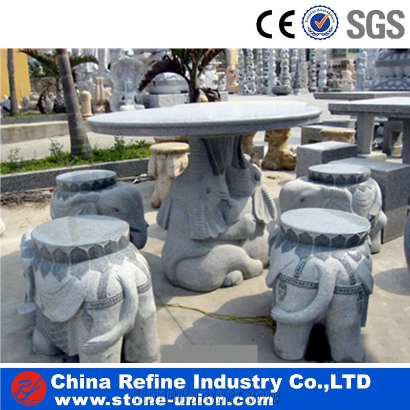 China G682 Granite Outdoor Stone Tables & Benches