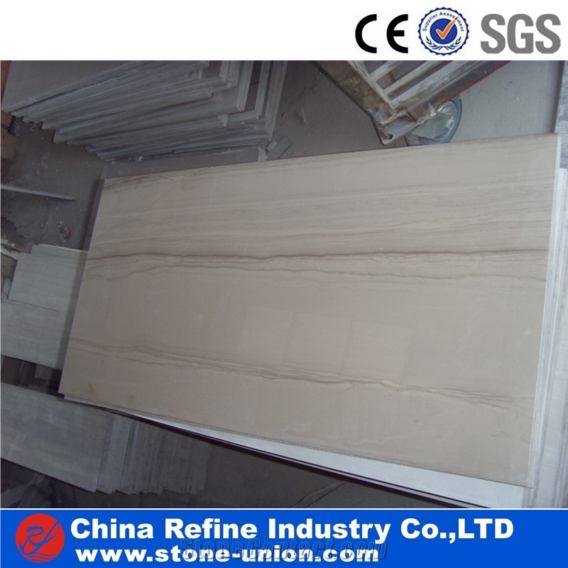 China Good Quality White Wooden Grain Marble Slabs