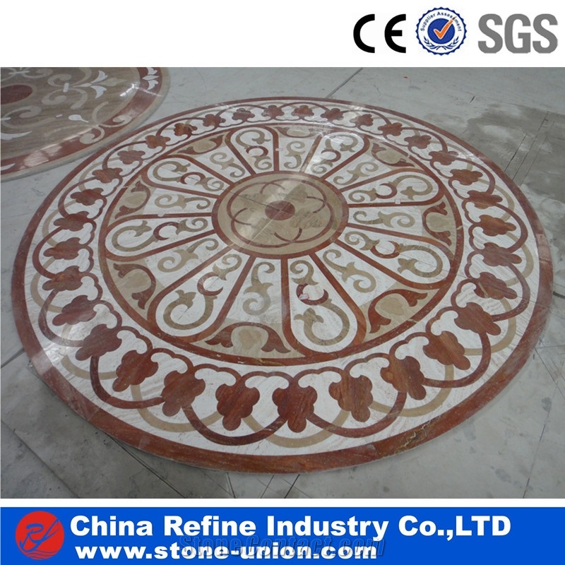 China Multi Color Marble Waterjet Medallions Inlay