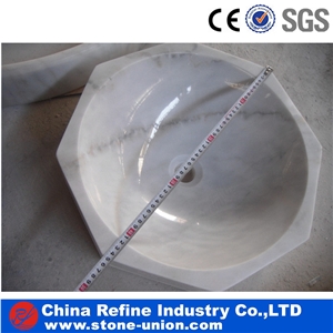 China White Marble Polished Wash Sinks & Basins