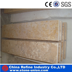 Chinese Beige Limestone Honed Flooring Tiles