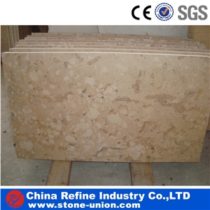 Chinese Beige Limestone Honed Flooring Tiles