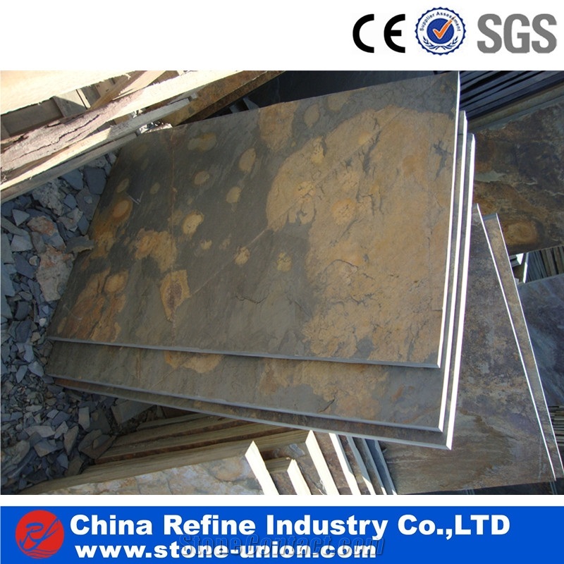 Chinese Cheap Brown Slate Tile for Wall Cladding