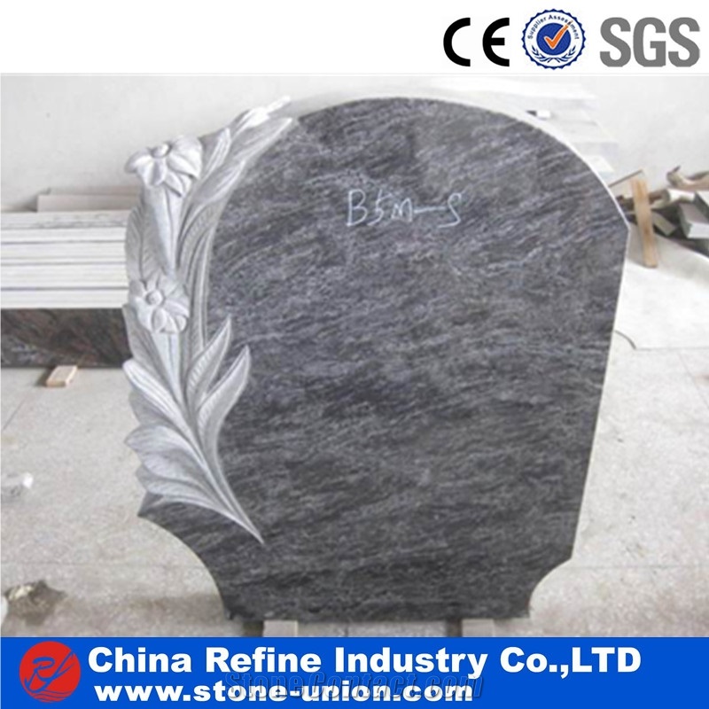 Chinese Grey Juparana Granite Headstone,Gravestone