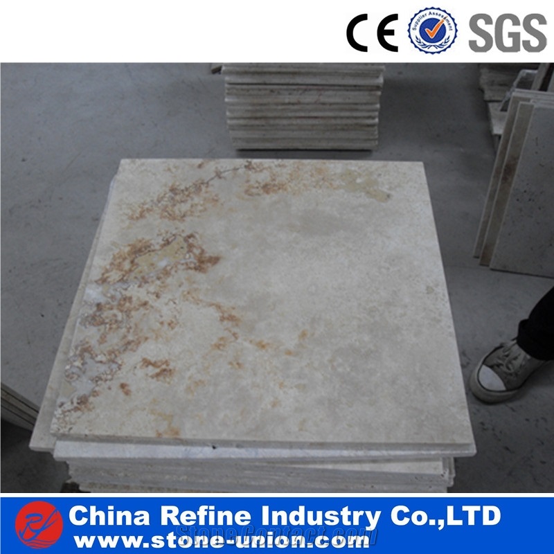 Chinese Honed Beige Travertine Slabs & Tiles