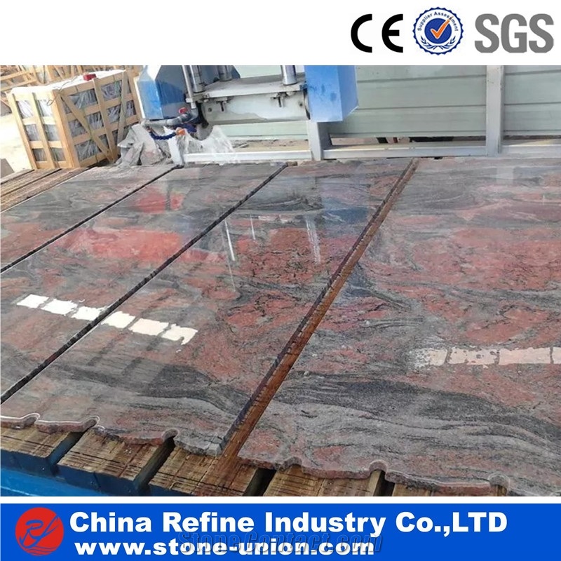 Chinese Juparana Red Granite Tiles and Slabs