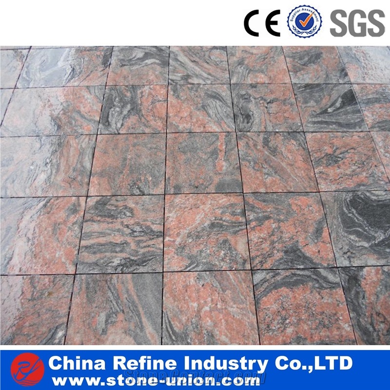 Chinese Juparana Red Granite Tiles and Slabs