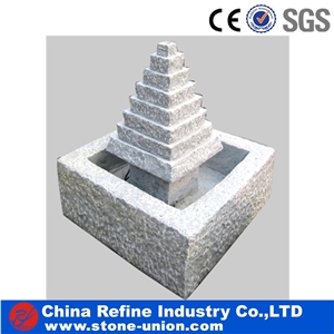 Chinese Light Grey Granite Fountains For Garden