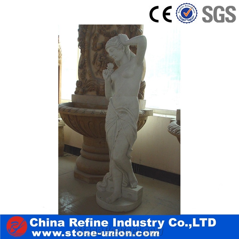 Chinese Pure White Marble Statues,Women Statues