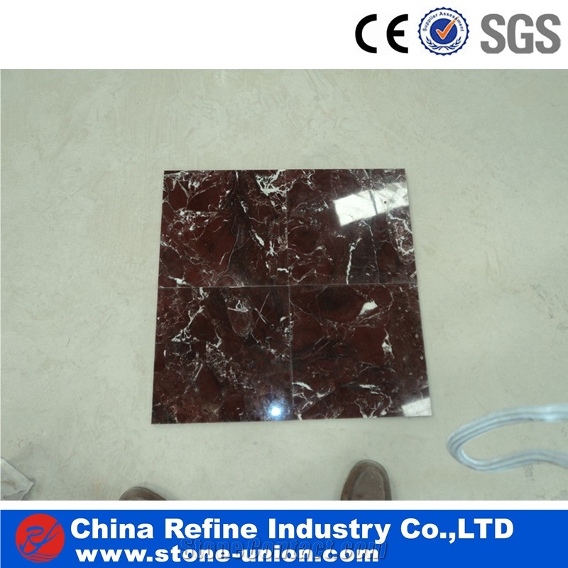 Chinese Rosso Alicant Marble Slabs And Tiles