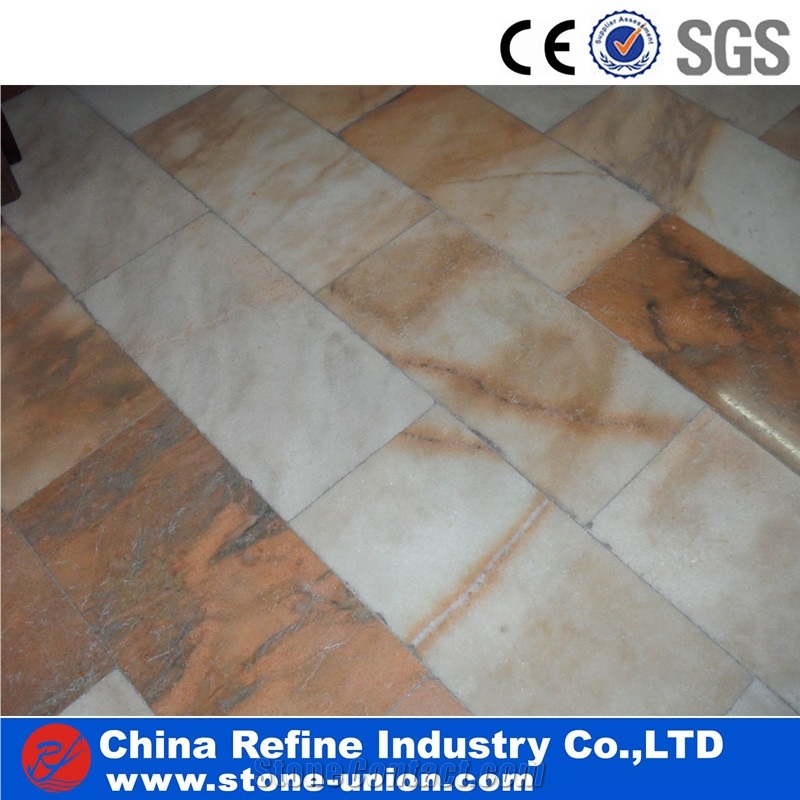Customized Sunset Red Marble Flooring Tiles