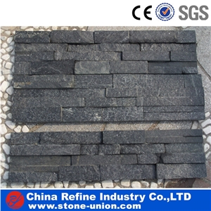 Flamed Black Quartzite Tiles Wall Cladding