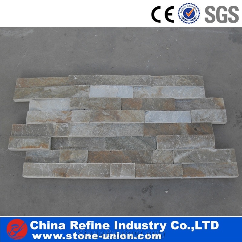 Golden Quartzite Thin Ledge Stone Veneer Panels