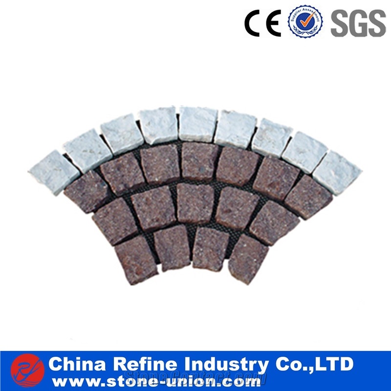 Granite Meshed Cobble Stone for Paving Stone