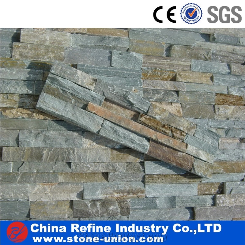 Green Slate Rough Surface Culture Stone Wall Panel