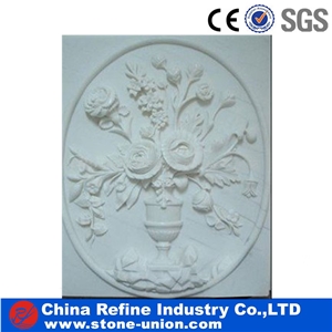 Hand Carved Natural Antique Marble Relief Wall Sculpture