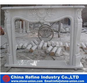 High Quality Outdoor White Marble Fireplace Mantel