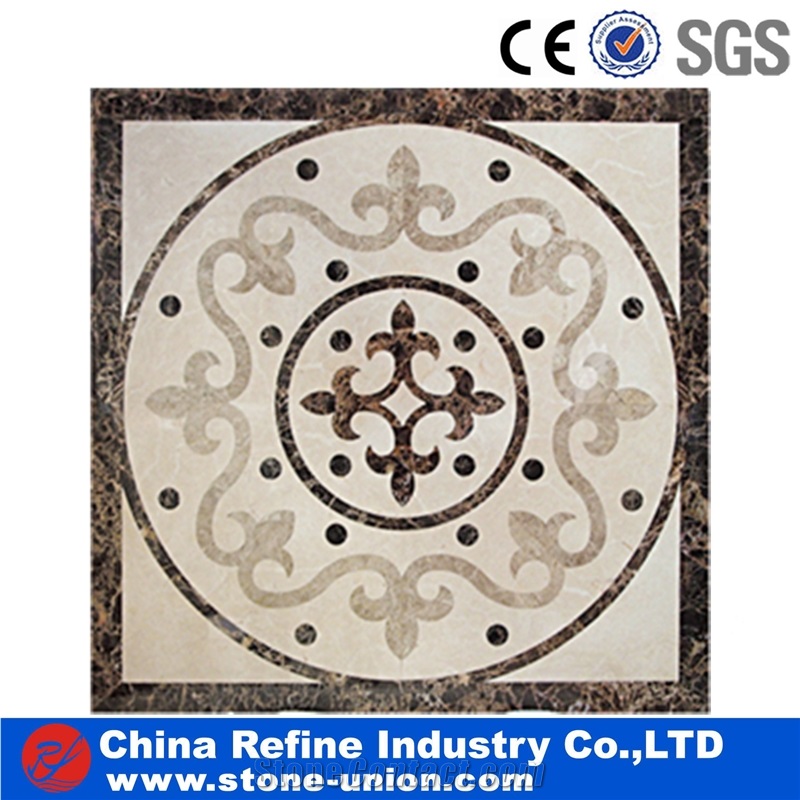 High Quality Square Water Jet Marble Medallion