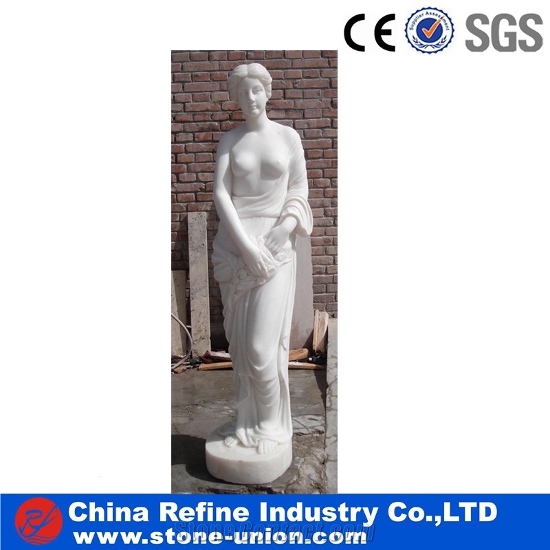 Life Size White Woman Marble Sculpture Statue