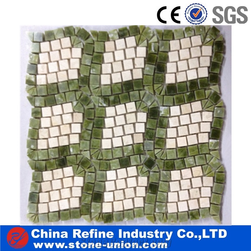 Low Price Mosaic Marble Onyx Jade Green Floor Tiles