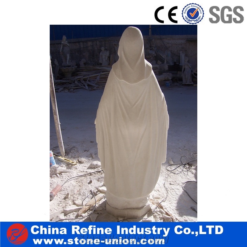 Marble White Virgin Mary Sculptures Statues