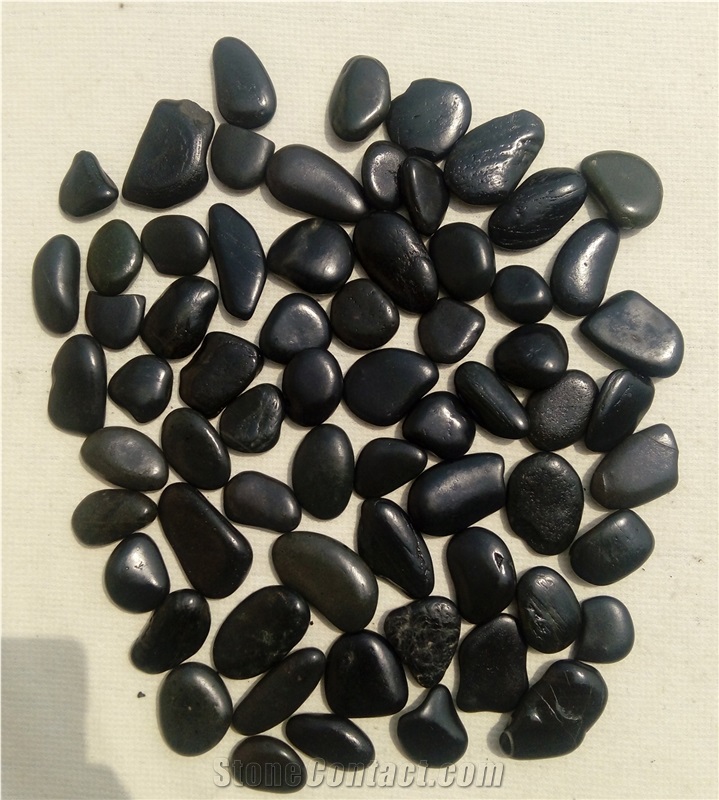 Natural Polished Pebbles, Black River Lock Pebbles