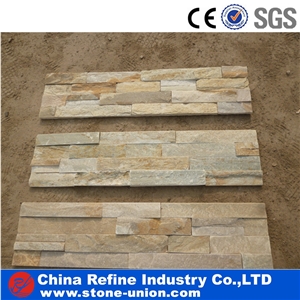 P014 Yellow Slate Wall Panels & Ledge Stone