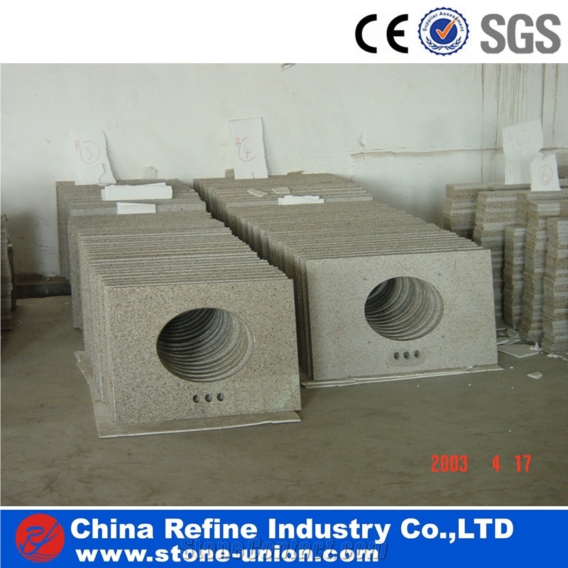 Polished Prefab Granite Bathroom Countertops from China