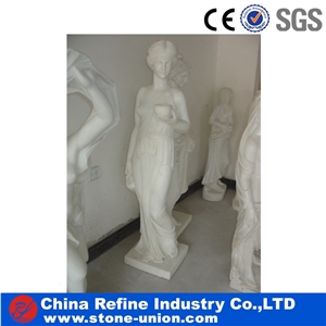 Pure White Marble Human Figure Sculpture Stone