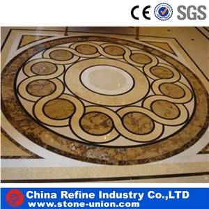 Round Polished Water Jet Marble Flooring Tiles