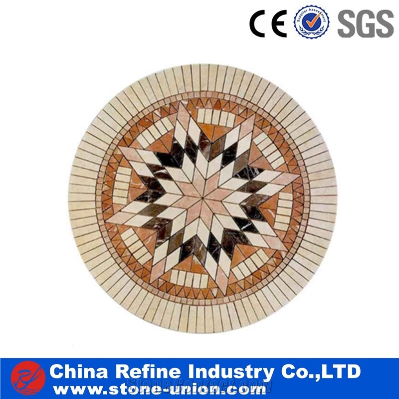 Water Jet Polished Round Marble Flooring