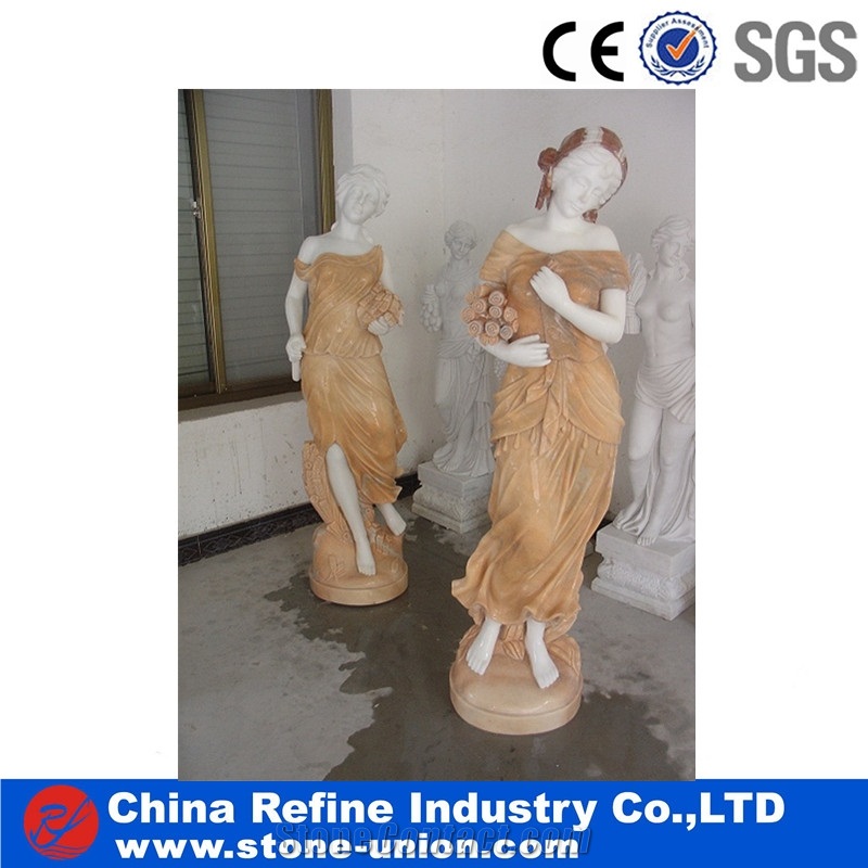 White Marble Beautiful Woman Sculptures & Statues